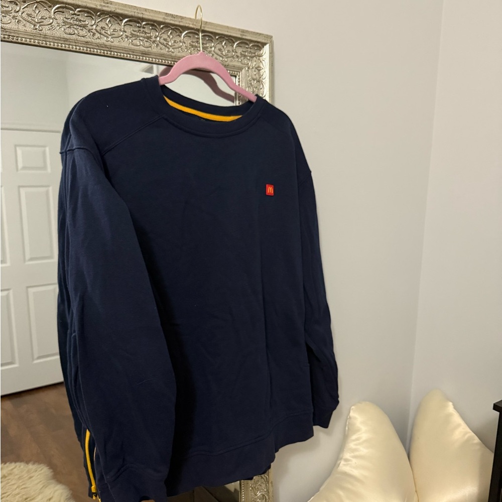 Navy Blue Mccdonalds Sweater lol